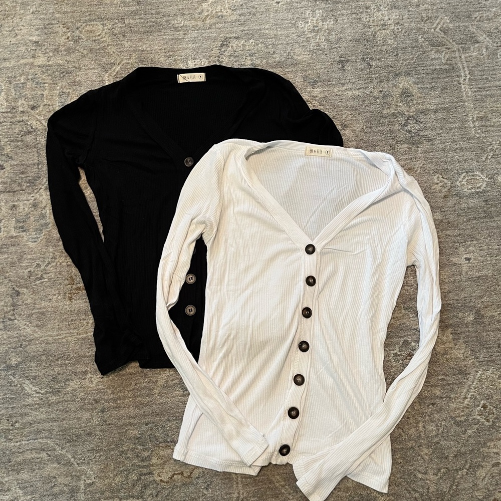 Em & Elle Knit Cardigan Sweaters Lot of 2 EUC